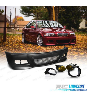 PARE CHOCS FRONTAL BMW E46 99-05 LOOK M3 + ANTIBROUILLARD JAUNE