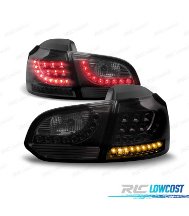 FEUX ARRIÈRE POUR VOLKSWAGEN VW GOLF 6 08-12 FULL LED STYLE NOIR FUMÉ