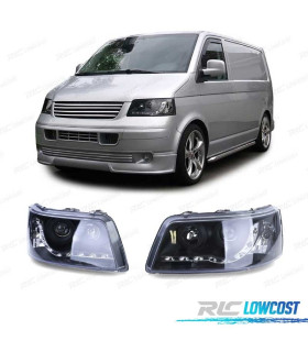 PHARES VOLKSWAGEN VW T5 03-10 DIURNES LED FOND NOIR