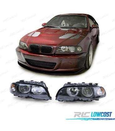 PHARES BMW E46 2P 99-03 ANGEL EYES FOND NOIR