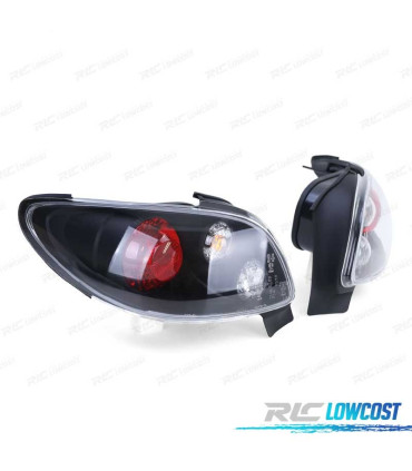 FEUX ARRIÈRE POUR PEUGEOT 206 CC 98-09 FOND NOIR