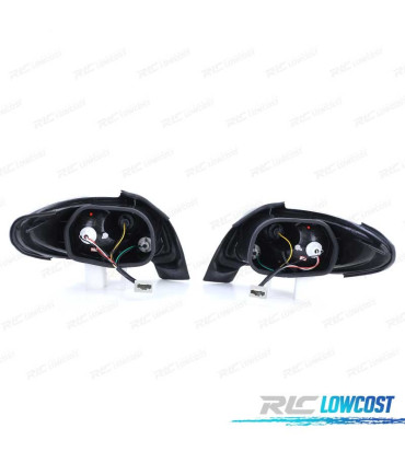 FEUX ARRIÈRE POUR PEUGEOT 206 CC 98-09 FOND NOIR