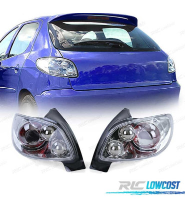 FEUX ARRIÈRE PEUGEOT 206 98-09 FOND CHROMÉ