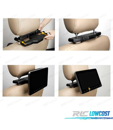 ECRAN APPUI-TÊTE 9" DVD SD USB HDMI AV IN OUT JEUX 32 BITS