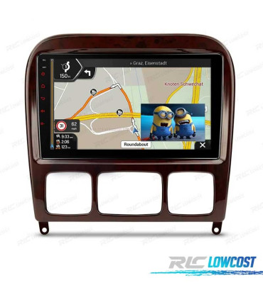 AUTORADIO 9″ GPS ANDROID 13 MERCEDES CLASSE S W220 98-05