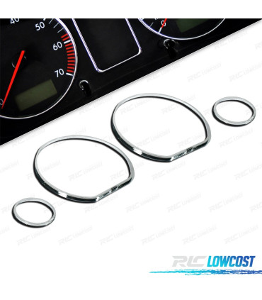 CONTOURS DE COMPTEURS TABLEAU DE BORD VOLKSWAGEN VW GOLF 3 VENTO 91-97- CHROMÉ