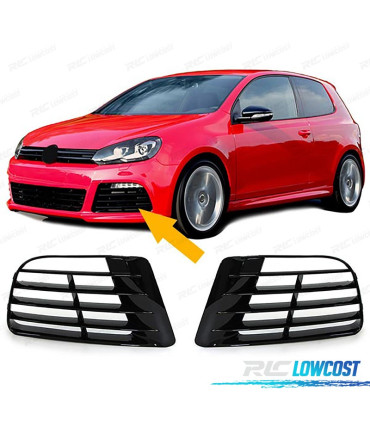 GRILLES ANTIBROUILLARD VOLKSWAGEN VW GOLF 6 5K1 09-13 R20 NOIR BRILLANT