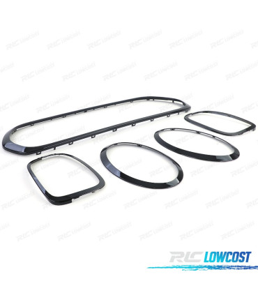 CONTOURS PHARES CALANDRE MINI F55 F56 F57 NOIR BRILLANT