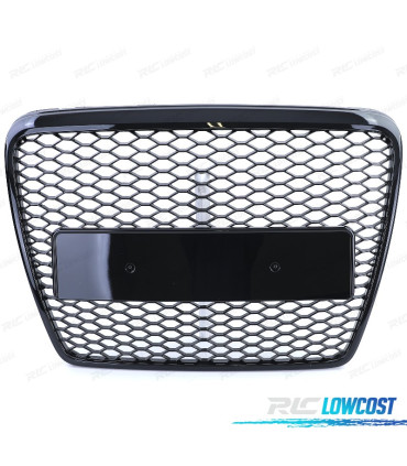 CALANDRE AUDI A6 C6 4F 08-11 LOOK RS NOIR BRILLANT