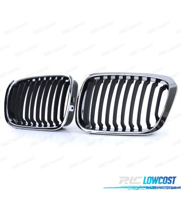 CALANDRES BMW E46 98-01 LOOK M NOIR CHROMÉ