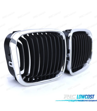 CALANDRES BMW E46 98-01 LOOK M NOIR CHROMÉ