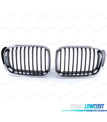 CALANDRES BMW E46 98-01 LOOK M NOIR CHROMÉ