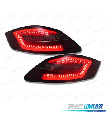 FEUX ARRIÈRE POUR PORSCHE BOXSTER 987 CAYMAN 987C LIGHT BAR FOND ROUGE FUMÉ