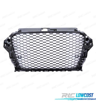 CALANDRE AUDI A3 8V 12-16 LOOK S3 NOIR BRILLANT PDC
