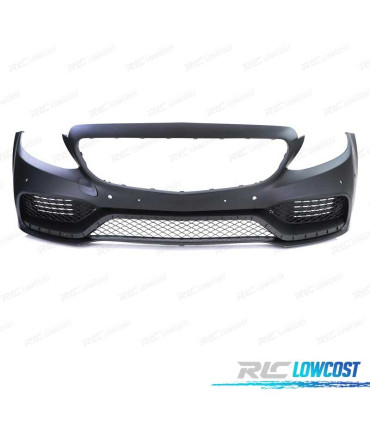 PARE CHOCS FRONTAL MERCEDES W205 14-18 LOOK AMG C63 NOIR PDC