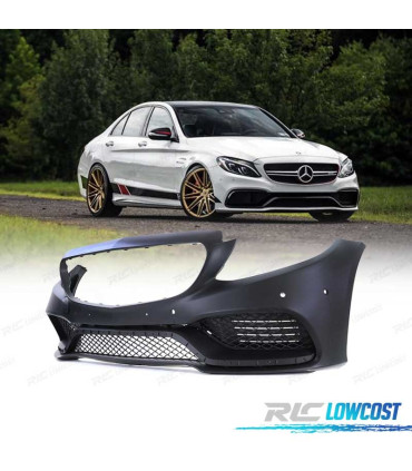PARE CHOCS FRONTAL MERCEDES W205 14-18 PDC LOOK AMG C63 NOIR
