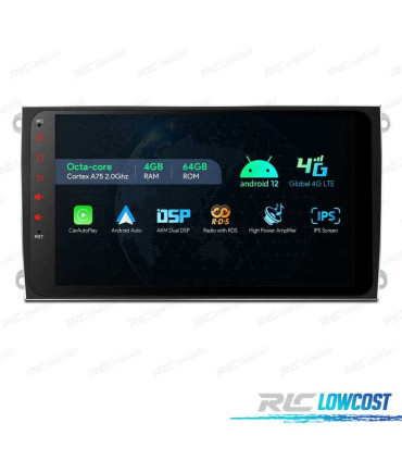 AUTORADIO GPS ANDROID 12 POUR PORSCHE CAYENNE 03-10 9" USB GPS TACTIL HD