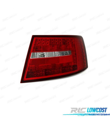 FEUX ARRIÈRE POUR AUDI A6 4F 04-08 LED ROUGE CHROMÉ