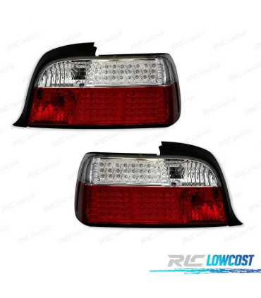 FEUX ARRIÈRE POUR BMW SÉRIE 3 E36 92-99 LED ROUGE CHROMÉ