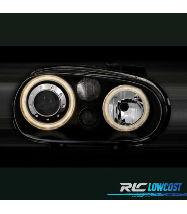 PHARES VOLKSWAGEN VW GOLF 4 LOOK ANGEL EYES R32 FOND NOIR