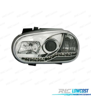 PHARES POUR VOLKSWAGEN VW GOLF MK4 97-03 DAYLIGHT FOND CHROMÉ