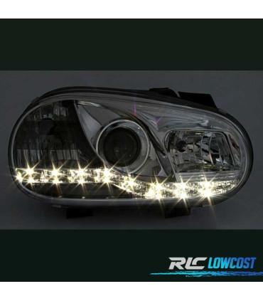 PHARES POUR VOLKSWAGEN VW GOLF MK4 97-03 DAYLIGHT FOND CHROMÉ