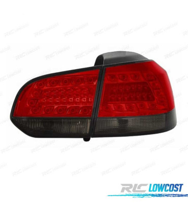FEUX ARRIÈRE POUR VOLKSWAGEN VW GOLF 6 08-12 LED ROUGE FUMÉ