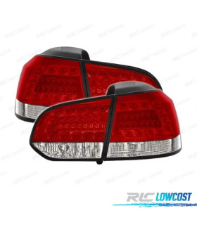 FEUX ARRIÈRE POUR VOLKSWAGEN VW GOLF 6 08- LED ROUGE CHROMÉ