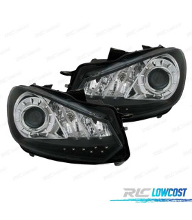 PHARES POUR VOLKSWAGEN VW GOLF MK6 08-12 DAYLIGHT FOND NOIR
