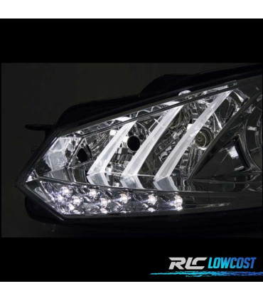 PHARES POUR VOLKSWAGEN VW GOLF MK6 08-12 DAYLIGHT FOND NOIR