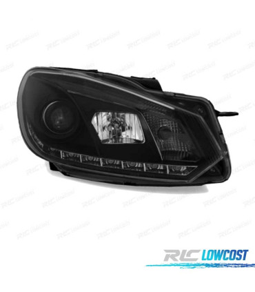 PHARES VOLKSWAGEN VW GOLF MK6 08-12 DRL FOND NOIR