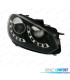 PHARES POUR VOLKSWAGEN VW GOLF MK6 08-12 DAYLIGHT ANGEL EYES FOND NOIR