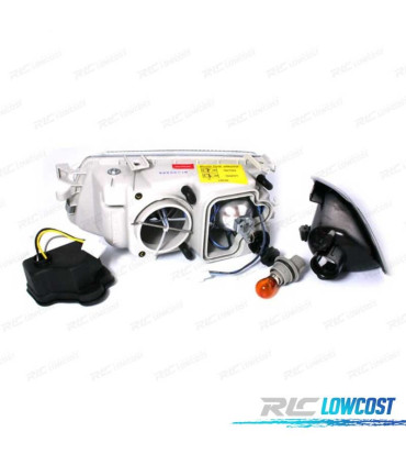 PHARES POUR OPEL ASTRA F 94-98 ANGEL EYES FOND NOIR H1-H7