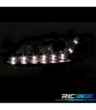 PHARES POUR OPEL VECTRA B 96-98 ANGEL EYES LED FOND CHROMÉ