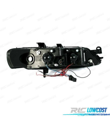 PHARES POUR OPEL VECTRA B 96-98 ANGEL EYES FOND CHROMÉ