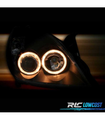 PHARES POUR OPEL VECTRA C 05-08, SIGNUM 05-08 ANGEL EYES FOND NOIR
