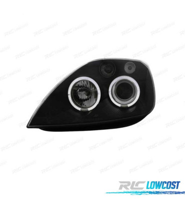 PHARES POUR FORD FIESTA 02-08 ANGEL EYES FOND NOIR