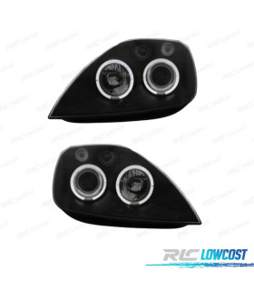 PHARES POUR FORD FIESTA 02-08 ANGEL EYES FOND NOIR