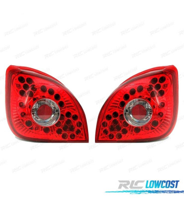 FEUX ARRIÈRE POUR FORD FIESTA MK4 96-02 LED ROUGE CHROMÉ