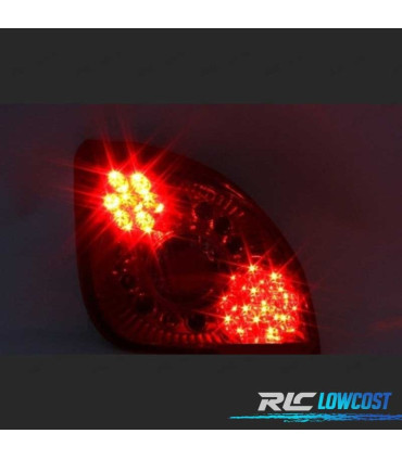 FEUX ARRIÈRE POUR FORD FIESTA MK4 96-02 LED ROUGE CHROMÉ