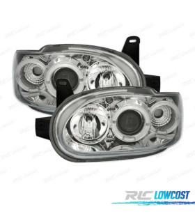PHARES POUR FORD ESCORT 95-00 ANGEL EYES FOND CHROMÉ