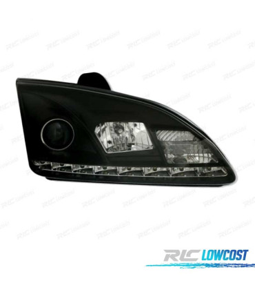 PHARES POUR FORD FOCUS 04-08 DAYLIGHT FOND NOIR