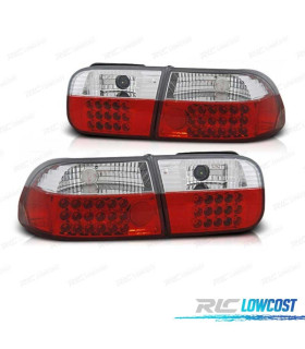FEUX ARRIÈRE HONDA CIVIC 91-95 LED ROUGE CHROMÉ