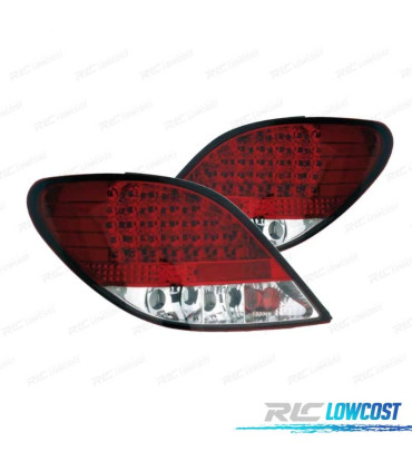FEUX ARRIÈRE LED PEUGEOT 207 06-12 ROUGE CHROMÉ