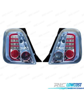 FEUX ARRIÈRE FIAT 500 07- LED FOND CHROME
