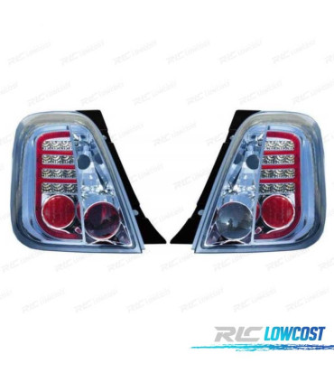 FEUX ARRIÈRE FIAT 500 07- LED FOND CHROME