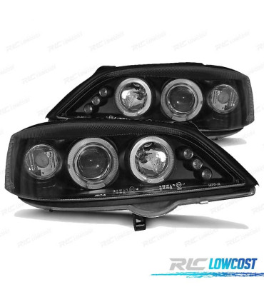 PHARES OPEL ASTRA G 97-04 ANGEL EYES LED FOND NOIR