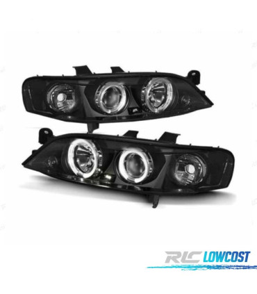 PHARES OPEL VECTRA B 99-02 ANGEL EYES FOND NOIR