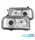 PHARES POUR VOLKSWAGEN VW VENTO 92-98 ANGEL EYES FOND CHROMÉ FUMÉ