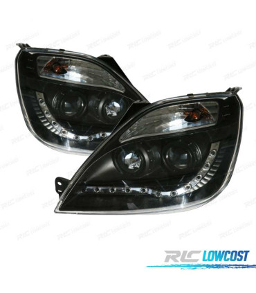 PHARES FORD FIESTA 02-05 FEUX DIURNES FOND NOIR